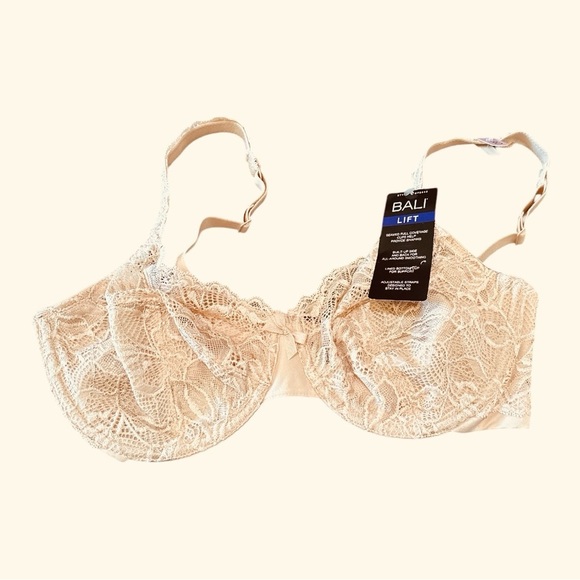 Bali Women’s Lace Desire Underwire Bra 6543 |36D| Champagne Shimmer - Picture 2 of 6